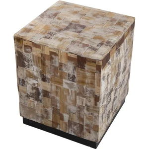 A&B Home 82925 Stool 18.9 inch Brown/White Stool - Picture 1 of 7