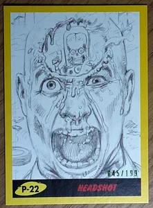 2017 Mars Attack's The Revenge Yellow Card P22 HEADSHOT. - Picture 1 of 3