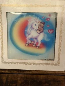  Unicornio y oso de peluche vintage años 80 arco iris impresión lenticular imágenes personalizadas Inc - Imagen 1 de 5
