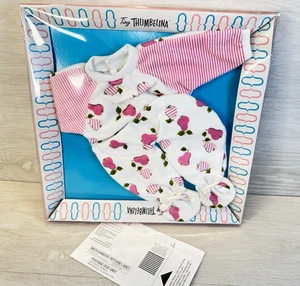 Tiny Thumbelina Doll Clothing Outfit Reproduction Pink Pears Print Mattel 2001 - Picture 1 of 9