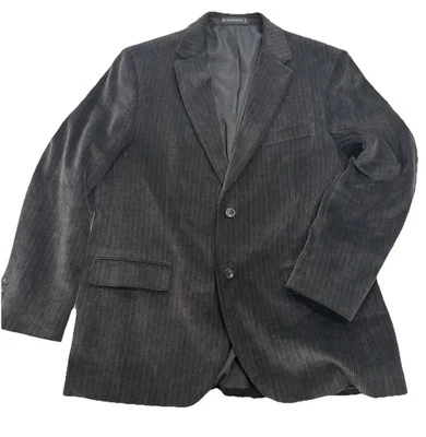 Men’s Black Corduroy Blazer Sport Coat Jacket Two Button Size 42 Regular - Image 1 of 4