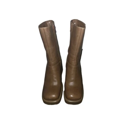 STEVE MADDEN Fantasie Platform Bootie In Brown Leather Women's Size 9M Excellent - Image 1 of 4