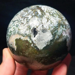 TOP 543G Natural Moss Agate  Sphere Ball Crystal Stone Healing L6851 - Picture 1 of 8