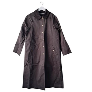 Neu mit Etikett J. Crew Long Barn Jacket Waxed Cotton Twill Trenchcoat Braun Damen Größe XS - Bild 1 von 11
