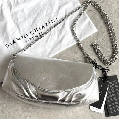 Bolso Bandolera GIANNI CHIARINI Cadena Cuero Metálico Plateado Foto 1 de 4