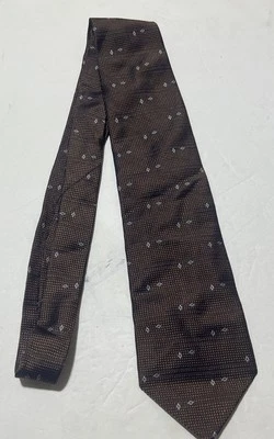 Ecuestre Firenze 100% Seda Marrón y Azul Hecho en Italia - Ancho Estándar Largo Foto 1 de 4