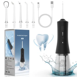 Water Flosser Kabellos Wiederaufladbar, 265ML Munddusche mit 4 Modi & 6 No... - Bild 1 von 6