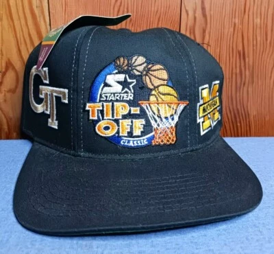 NCAA Starter Tip-off Clásico Georgia Tech University Michigan Nuevas Etiquetas Evento Sombrero Foto 1 de 4