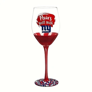 New York Giant's Stemmed Wine Glass 17 oz - Picture 1 of 3