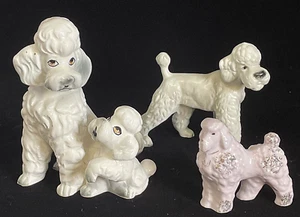 3 Vintage Made in Japan Ceramic Poodle Figurines - Picture 1 of 12