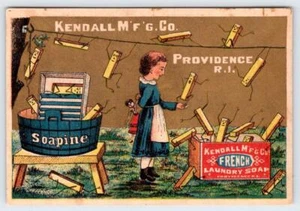 SOAPINE ANIMATED STICKS OF SOAP CHARLOTTE PERKINS GILMAN VICTORIAN TRADE CARD - Picture 1 of 2