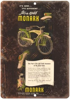 1948 Monark Silver King Inc. Bicycle Ad - Retro Look Metal Sign B122 - Image 1 of 2