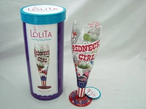 Vidrio Pilsner pintado a mano Lolita Love My Sexy Pilsner "Redneck Girl" nuevo en caja - Imagen 1 de 5