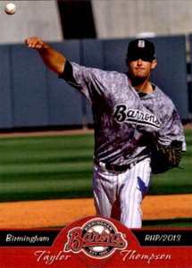 2013 Birmingham Barons Grandstand #23 Taylor Thompson Montgomery Alabama AL Card