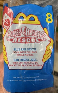 2000 McDonalds Happy Meal Toy Power Rangers Rescue Blue Rail Rescue Train #8 NIP - Picture 1 of 3