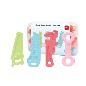 4pcs Baby Teething Toys Silicone Teether Chew Toy Set with Case Food Grade - Picture 1 of 5