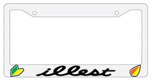 Illest Logo Design 2A White Plastic License Plate Frame JDM - Picture 1 of 1