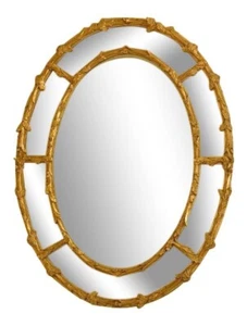 45211EC: FRIEDMAN BROTHERS Model  #6520 Etched Glass Oval Mirror ~ NEW - Picture 1 of 12