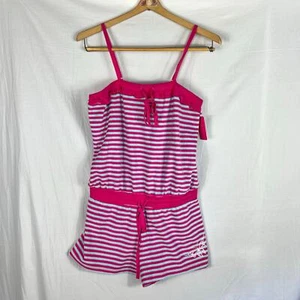 NWT Betsey Johnson Intimates Romper Womens Medium Baby Terry Blue Pink Striped - Picture 1 of 10
