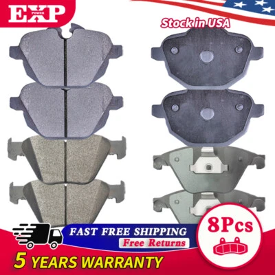 Front Rear Ceramic Brake Pads Kit For BMW 535i xDrive 535d ActiveHybrid 5 528i - Image 1 of 4