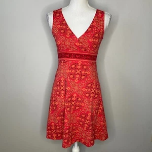 Life Is Good Dress Women's 2 Red Sleeveless Stretch V-Neck Cotton - Picture 1 of 10