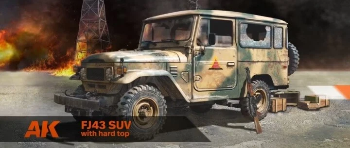 FJ43 Suv With Hard Top 1:35 Plastic Model Kit AK INTERACTIVE - Immagine 1 di 1