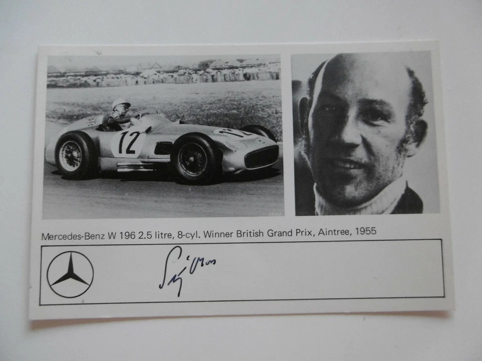 Stirling Moss Autogramm signed 8x14 cm Postkarte s/w  - Bild 1 von 1