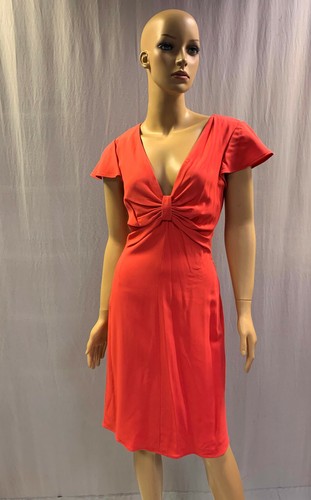 NUOVO ABITO VALENTINO MANICA ROSSA FLUTTER COLLO A V TAGLIA 8 PUNTI PICCOLO