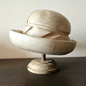 Großer Millinery Hutblock Vintage Holzbedarf Form Antik Form Holzkrempe - Bild 1 von 8