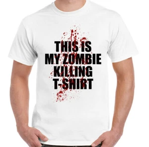 This Is My Zombie Killing T-Shirt Mens Funny Halloween Top Monsters Walking Dead - Picture 1 of 2