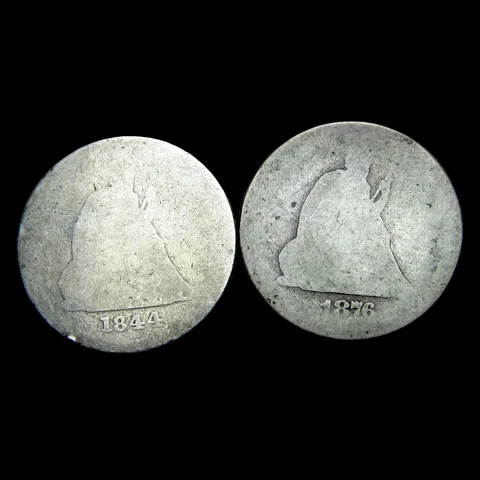 1844-O 1876-S Seated Liberty Quarter Silver ---- Nice Coin Lot ---- #UU415 Cover