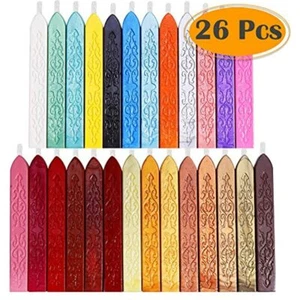 26Pcs Antique Sealing Wax Sticks Wicks For Postage Letter Retro Vintage Stamp, - Picture 1 of 7