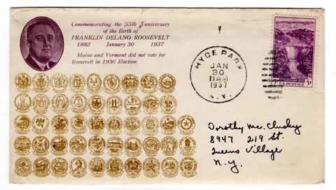 Unlisted Franklin D. Roosevelt Inauguration 1937 Hyde Park w/ Content Cover
