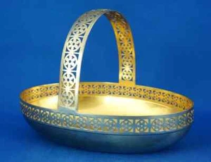 WMF Württembergische Metallwarenfabrik Mayer Metal Basket Silver Gold Plated - Picture 1 of 24