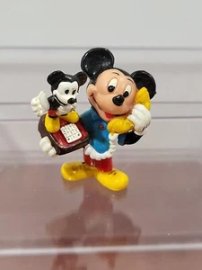 Vintage Walt Disney Topolino al telefono cake topper figura giocattolo applausi PVC - Foto 1 di 5