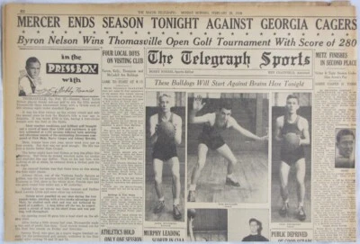 Periódico vintage del equipo de baloncesto UGA Georgia Bulldogs 1938 Foto 1 de 4