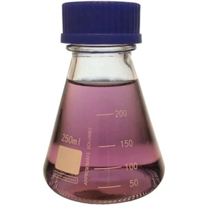250ml Erlenmeyer Flask with Blue Screw Cap Borosilicate Glass Graduated (Single) - Picture 1 of 1
