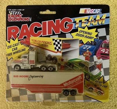 Transportador de equipo Racing Champions escala 1/87 con coche #15 Geoff Bodine Motorcraft Foto 1 de 2