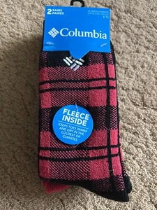 Columbia Crew-Damensocken kariert schwarz Fleece innen Schuhgröße 4-10 2 Paar - Bild 1 von 5