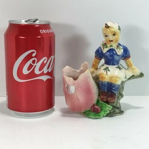 Niña Carlo Mollica con estatuilla de tulipán de colección pintada a mano arte italiano de porcelana - Imagen 1 de 11