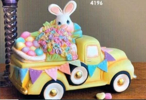 Conejito de Pascua mágico de arcilla y huevos inserto/tapa y camión bisque de cerámica LISTO PARA PINTAR - Imagen 1 de 10