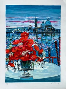 Michel-Henry - Coquelicots à Venise - Siebdruck auf Papier - 60 x 77 cm - Bild 1 von 6