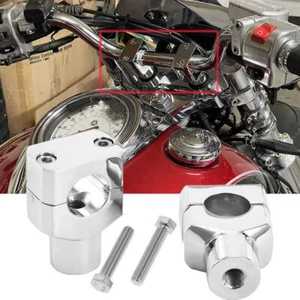 Elevadores de manillar de motocicleta de 1" pulgadas aptos para Harley Dyna Sportster Softail cromados - Imagen 1 de 12