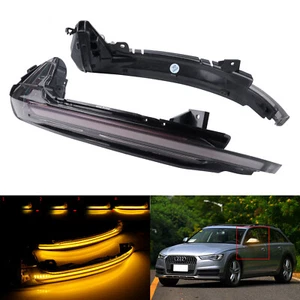 Dynamique LED Clignotant Retroviseur lentille Gris à Audi A6 4G C7 Quattro 2012+ - Photo 1/12
