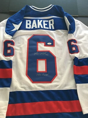 BILL BAKER AUTOGRAPHED  1980 OLYMPIC JERSEY  J.S.A. AUTHENTICATED - Image 1 of 4