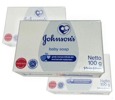 Johnson's Baby Jabón Suave Barras Hidratante Suave y Suave Piel Tinte Libre 3.5 OZ Foto 1 de 2