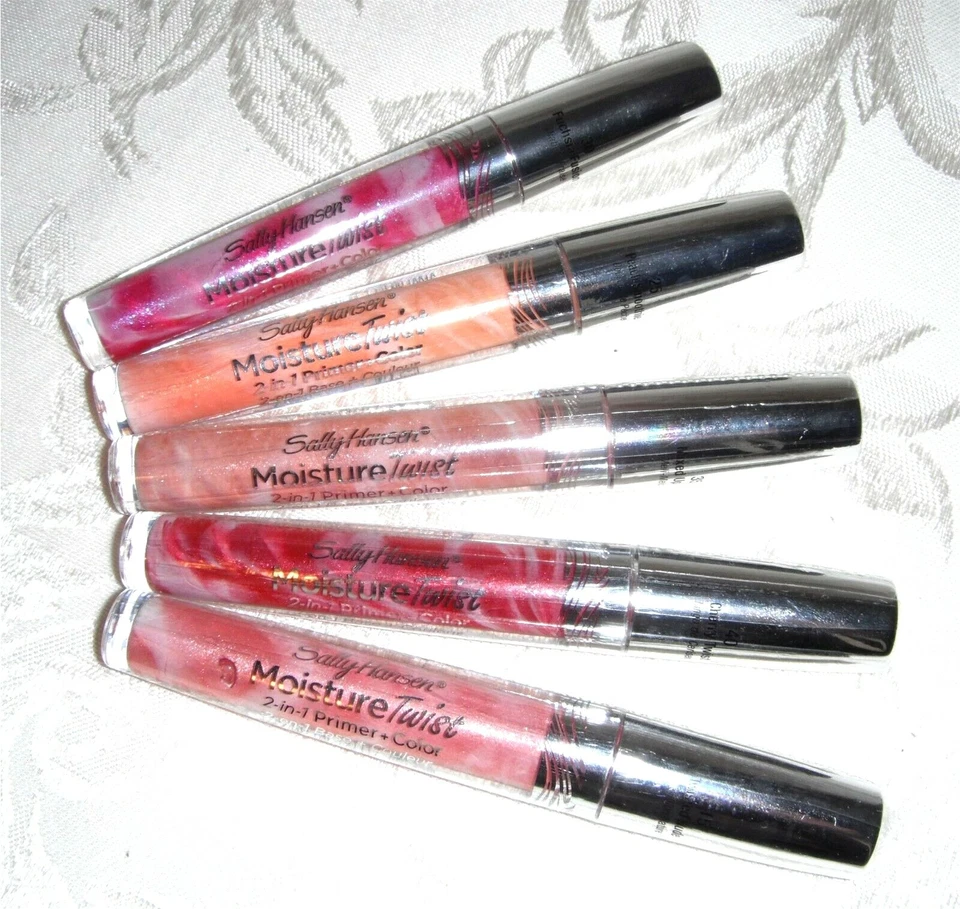 Imprimación de maquillaje de labios Sally Hansen Moisture Twist 2 en 1 y color cereza melocotón desnudo NUEVO Foto 1 de 1
