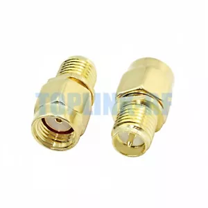 10x RP-SMA Male (Female Pin) to RP-SMA Female (Male Pin) Coax Adapter Connector - Picture 1 of 5