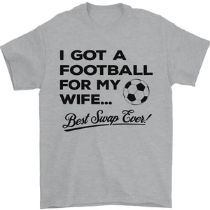Camiseta para hombre Football for My Wife Best Swap Ever Funny 100 % algodón - Imagen 1 de 12