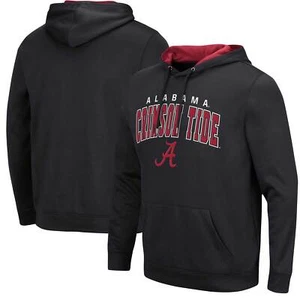Men's Colosseum Black Alabama Crimson Tide Resistance-Pullover Hoodie - Picture 1 of 3